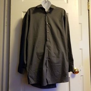 Mens XL (17/17 1/2) Grey button down long sleeve shirt